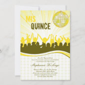 12x18 Yellow Dance Party Quinceanera Einladung (Vorderseite)
