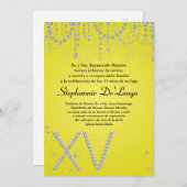 12x18 Yellow Diamond Quinceanera Geburtstag Einlad Einladung (Vorne/Hinten)