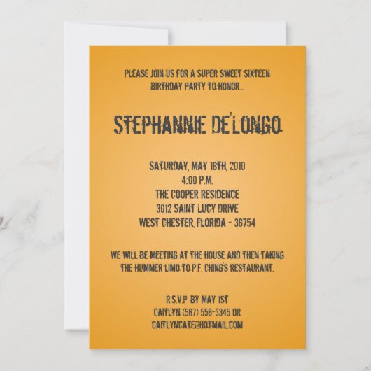 12x18 Yellow DJ Turntable 16 Geburtstag Einladung (Vorderseite)