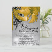 12x18 Yellow Masquerade Halloween Einladung (Stehend Vorderseite)