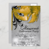 12x18 Yellow Masquerade Halloween Einladung (Vorne/Hinten)