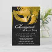 12x18 Yellow Masquerade Halloween Einladung (Stehend Vorderseite)