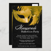 12x18 Yellow Masquerade Halloween Einladung (Vorne/Hinten)