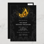 12x18 Yellow Masquerade Halloween Kostümeinladung Einladung (Vorne/Hinten)