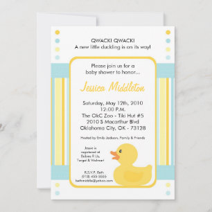 12x18 Yellow Rubber Ducky Babydusche Einladung