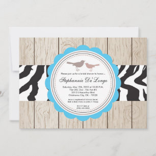 12x18 Zebra Bird Couple Bridal Dusche Einladung