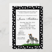 12x18 Zebra Mama TWIN Babydusche Einladung (Vorne/Hinten)