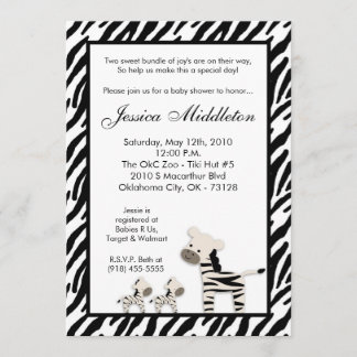 12x18 Zebra Momma Einladung