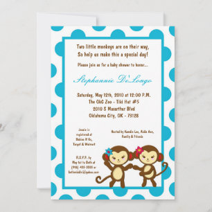 12x18Jungle Gym Monkey Dance Baby Dusche Einladung