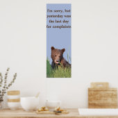 12x36 Plakatpapier (Matte) mit Grizzlybären-Bärenk Poster (Küche)