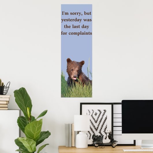 12x36 Plakatpapier (Matte) mit Grizzlybären-Bärenk Poster (Heimbüro)