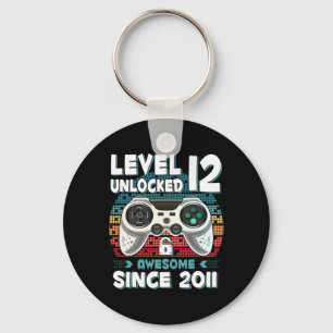 12yr Bday Son Boy Funny Gamer 12th 12 Year Old Bir Schlüsselanhänger