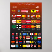 1300 AD Flaggen der Welt Poster (Vorne)