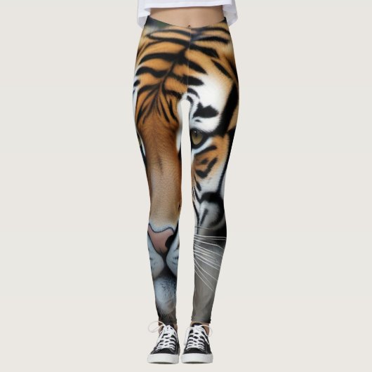 13025 Tiger-Druck Leggings (Vorderseite)