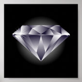 1307552490_Vector_Clipart Silberdiamant schwarz Poster (Vorne)