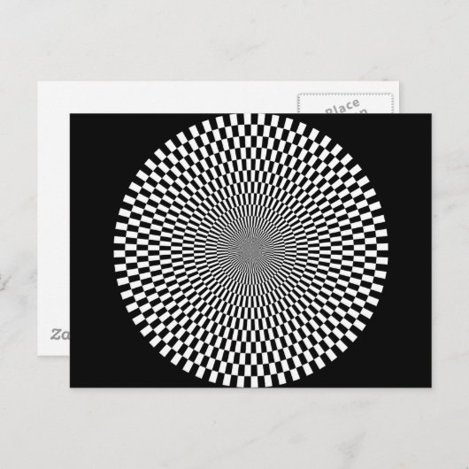 1309144895_Vector SCHWARZ-WEISSE OPTISCHE ILLUSION Postkarte (Vorne/Hinten)
