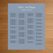 130 Blue Simple Wedding Seating Chart Poster