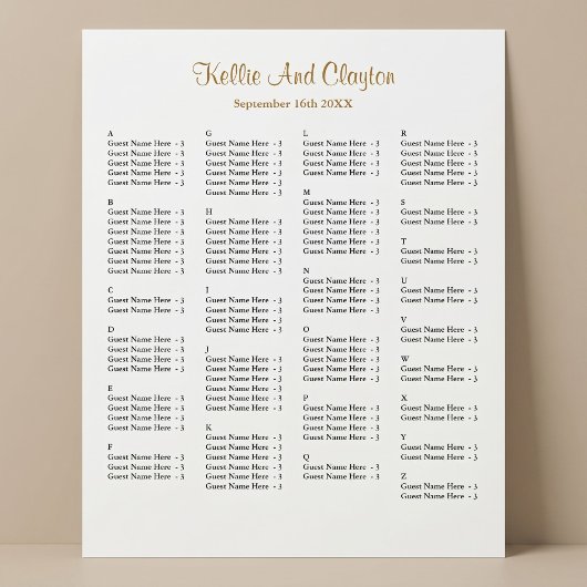130 Einfache Hochzeitssitzkarte Poster