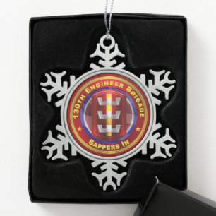 130. ENGINEER BRIGADE SCHNEEFLOCKEN Zinn-Ornament