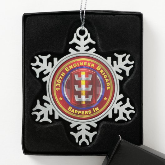 130. ENGINEER BRIGADE SCHNEEFLOCKEN Zinn-Ornament (Box)