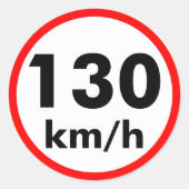 130 km/h runder aufkleber (Vorderseite)