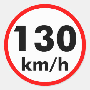 130 km/h runder aufkleber