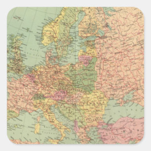 1314 politisches Europa Quadratischer Aufkleber