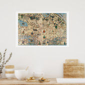 131-0058260/1 Katalanische Atlas: Detail Asien, vo Poster (Küche)