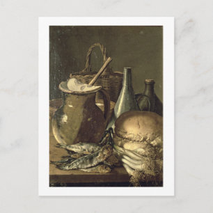 131-0058519/1 Stillleben mit Fisch, Leeks und Brea Postkarte