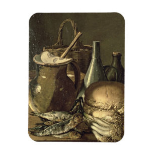 131-0058519/1 Stillleben mit Fischen, Porrees und Magnet