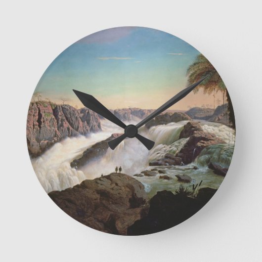 131-0059242 The Paulo Alfonso Falls, 1850 Runde Wanduhr (Vorderseite)
