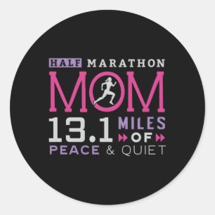 131 Halbmarathon-Mama: Mommy Runner Runder Aufkleber