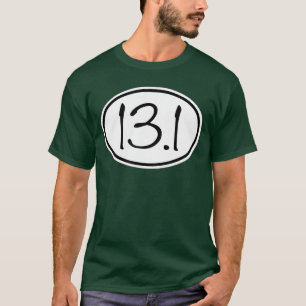 131 Oval Halbmarathon Aufkleber Laufender Junge T-Shirt