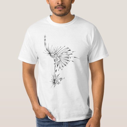 132 Black White Abstract Tribal Tattoo Art T-Shirt (Vorderseite)