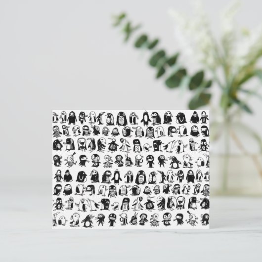 132 Pinguine Postkarte (Stehend Vorderseite)