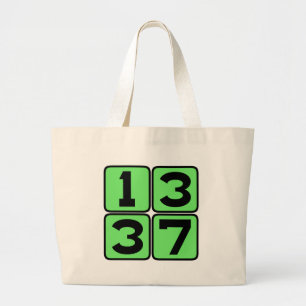 1337 Leet Leetspeak Eleet Internet Meme Slang Jumbo Stoffbeutel