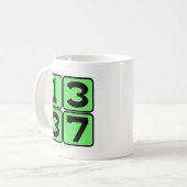 1337 Leet Leetspeak Eleet Internet Meme Slang Kaffeetasse (Vorderseite Links)