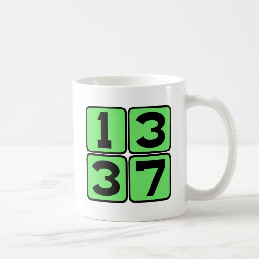 1337 Leet Leetspeak Eleet Internet Meme Slang Kaffeetasse (Rechts)