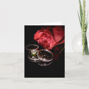 1362-Rote Rose mit Hochzeitsrennen Einladung
