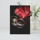 1362-Rote Rose mit Hochzeitsrennen Einladung (Stehend Vorderseite)