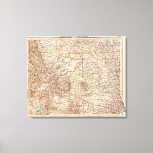 13637 Mont, ND, SD, Wyo, Neb. Leinwanddruck (Vorderseite)