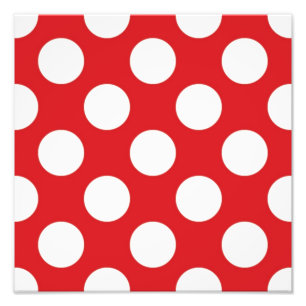 136 ROTE WEISSE POLKA-DOTS PUNKT-PATTERN-BACKGROU FOTODRUCK