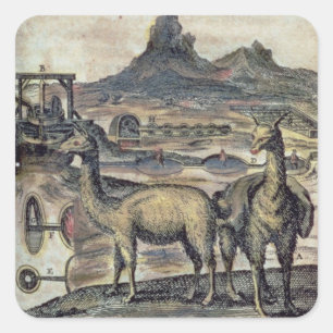 137-0627924 Illustration aus einer Geschichte Peru Quadratischer Aufkleber