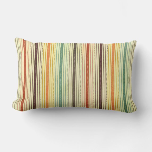 1384 PATTERN STRIPES FARBIGE 70er-VORLAGE BACKGRO Lendenkissen (Vorderseite)