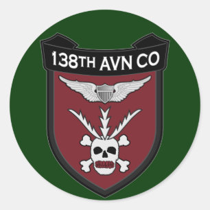 138th Avn Co - Eisenbahn Vietnam Runder Aufkleber