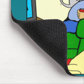 1396 Cat Dinner Time Cartoon Mousepad (Ecke)