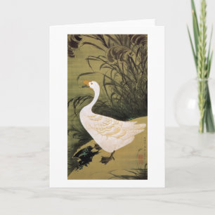 13. 芦鵞図, 若冲 Schilf u. Gans, Jakuchū, Japan-Kunst Karte