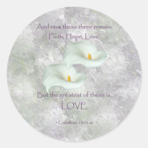 13:13 Liebe der Glaubenden Hoffnung Runder Aufkleber