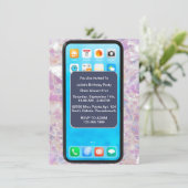 13. 14. 15. 18. 21. Handy Geburtstag Einladung (Stehend Vorderseite)