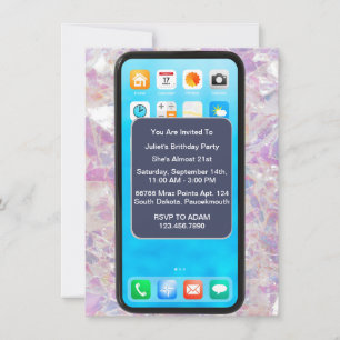 13. 14. 15. 18. 21. Handy Geburtstag Einladung